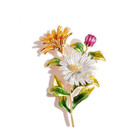 Women Daisy Flower Enamel Brooch Pin Plant Elegant Crystal Brooch Lapel Jewelry