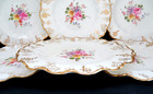 6 Royal Crown Derby England Dessert Plates W  Gilt Trim    vine With Posies 
