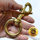 Extra Large Solid Brass Bolt Action Snap Hook With Swivel Eye Scuba Clip
