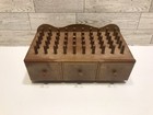 Vintage Sewing Box Hard Plastic Thread Spool Pegs   Drawer
