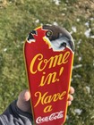 Original Coca Cola Porcelain Door Push Sign