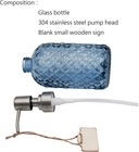 Glass Soap Dispenser For Bathroom   Kitchen - 304 Stainless Steel Pump Blue