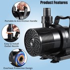 Electric Submersible Water Pump For Koi Pond Pool Waterfall Fountains Fish Tank