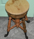 Vintage Otterville Mfg Co  Iron Foot Wood Piano Organ Stool