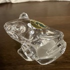 Vintage Waterford Crystal Clear Art Glass Frog Figurine Seated 3 l  Signed