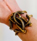 Gorgeous Roberto Cavalli Antiquated Gold Ornate Cuff Bangle Bracelet