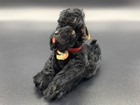 1950 s German Steiff Black Mohair Snobby Poodle Dog Button Tag Articulated Legs