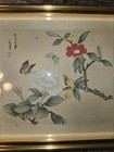 Vintage Asian Watercolor Painting On Silk Original Signed