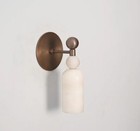 Alabaster Marble Brass Wall Sconce  Mid Century Italian Lighting