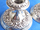Pair Of S Kirk   Son Sterling Silver Repousse Candle Holder Candlesticks   109