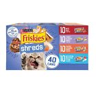 Purina Friskies Shreds Gravy Variety Pack  Wet Cat Food  5 5 Oz Cans  40 Pack