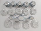 Vintage 19pc Mini Tea Set Lusterware Japan Winter Scene Blue Grey Childs Set