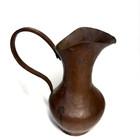 Vintage Hand Hammered Copper Pitcher Antique Rustic Natural Patina 5 5 