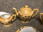 Vintage 15 Piece Child Doll Mini Porcelain Tea Set Pieces Japan Luster Leaf