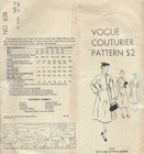 1951 Vintage Vogue Sewing Pattern B38    Coat  1485  Vogue 638
