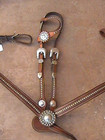 Cowperson Tack Silver Stud Horse Bridle Headstall   Breast Collar For Saddle