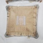 2 Croscill Home Blue Gold Striped Throw Pillows Decorative Pleated 20x20   20x14