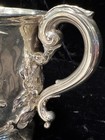 1849 Englsh Sterling Silver Mug Repousse Sculpted Flowers Charles george Fox