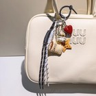 Cute Coffee Bear Keychain Woven Tassel Bag Pendant Handbag Backpack Accessory
