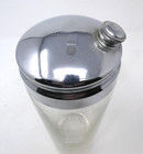 Vintage Glass Cocktail Shaker Chrome Lid Mid Century Barware Retro Mcm Easy Pour