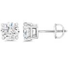 2ct Round Cut Tw Round Cut Diamond Screw Back Studs 14k White Gold