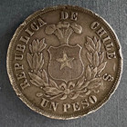 1881 Chile Silver Un One Peso Silver Coin -- Ships Free