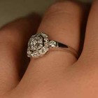 Art Deco Vintage 2 00ct Round Cut Lab Created Diamond Engagement 925 Silver Ring