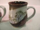 Lot Of 2 - Vtg Handcrafted Otagiri Original Stoneware Coffee Mug Cup Birds Tree