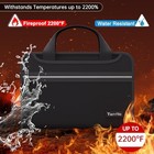 Fireproof Accordion File Organizer Large Capacity With Handle Upgraded Black   