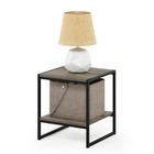 Furinno Camnus Modern Living 2-tier End Table  French Oak Gray