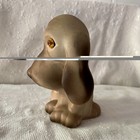 Vintage Roselane Sparkler Basset Hound Dog Figurine Amber Rhinestone Eyes Kitsch