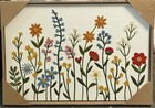 New Bp Home Textile Embroidery Woven Wall Art Floral Flowers Decor 26 X 18