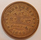 1863 Civil War Token 10b-2a-p v fort- Albany  New York- Storecard
