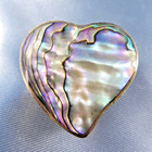Vintage Alpaca Mexico Abalone Inlay Heart Shaped Trinket Pill Box Silver Plate