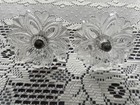 Pair Of Victorian Antique Clear Glass Curtain Tiebacks - 3 25  Rosette -