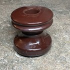 Brown Porcelain Ceramic Antique Telephone Telegraph Shackle Insulator  Vintage