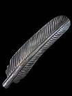 Beautiful Vintage Navajo Stamp Work Feather Sterling Silver Hair Clip Barrette
