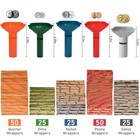 L Liked 175 Assorted Flat Striped Coin Wrappers   5 Coin Sorters Tubes  Color   