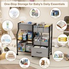 Baby Diaper Caddy Organizer And Storage  3 Tier Rolling Cart With Dividers An   