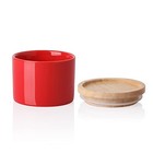 Kitchen Canisters Ceramic Food Storage Jar  Stackable Red 5 Fl Oz  3 3 x2 6  