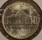 1943-d Silver War Jefferson Nickel Gem Bu  Full Steps 43d305