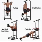 Power Tower Pull Up Bar Dip Station Multi-function Home Gym Strength Training