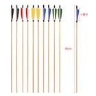 32  Wooden Arrow Shaft 5  Feathers Hunting Archery Longbow Tranditional Bow