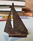 Vintage Cracker Jack Tin Litho Sailboat Dm38 Premium Prize Toy Dowst Manufacture