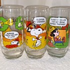 Mcdonald s Charlie Brown 1983 Camp Snoopy Collection Drinking Glasses Set Of 3