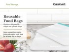 Cuisinart Reusable Silicone Food Storage Bags  12 Pack Turquoise