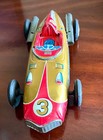 Vintage Japan Golden Racer  3 Tin Race Car 11  - Non-working