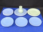 18pc Hazel Atlas Glass Modern Tone Depression Glass Dishes saucers plates vase