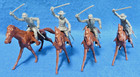 Marx Reissue 54mm Civil War Confederate Cavalry Toy Soldiers W horses  grey 