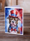 Staffordshire Bull Terrier Patriotic American Cards Envelope Pk 8 Dac5807gca7p